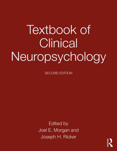 Textbook Of Clinical Neuropsychology 2nd Joel E Morgan Joseph H Ricker