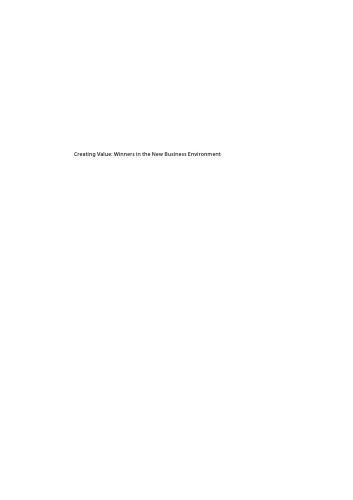 Creating Value Winners In The New Business Environment Hitt