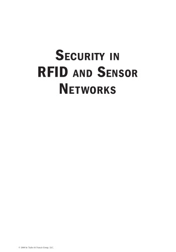 Security In Rfid And Sensor Networks 1st Kitsos Paris