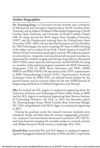 High Frequency Piezocomposite Micromachined Ultrasound Transducer Array Technology For Biomedical Imaging Jiang