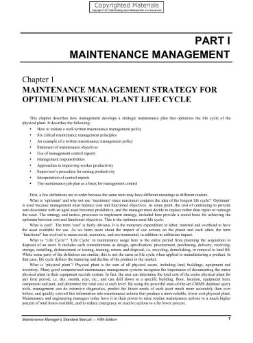 Maintenance Managers Standard Manual Fifth Edition Westerkamp