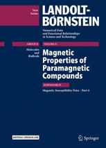 Magnetic Properties Of Paramagnetic Compounds Magnetic Susceptibility Data Part 4 1st Edition R T Pardasani
