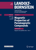 Magnetic Properties Of Paramagnetic Compounds Magnetic Susceptibility Data Part 5 1st Edition R T Pardasani