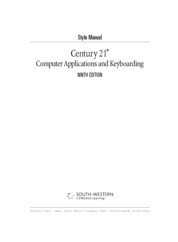 Century 21 Keyboarding And Information Processing 9 Edition Jerry W Robinson