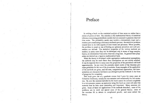 The Statistical Analysis Of Time Series Theodore W Anderson