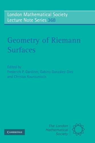 Geometry Of Riemann Surfaces 1st Edition Frederick P Gardiner