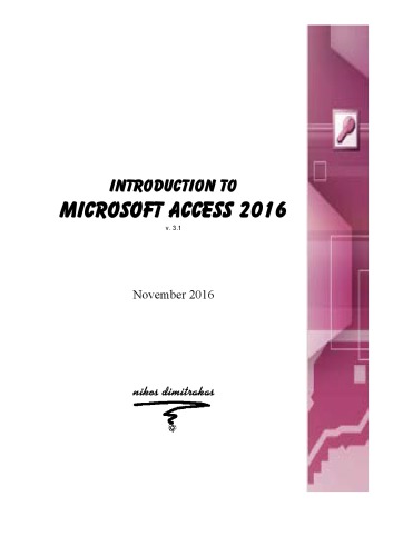 Introduction To Ms Access 2016 V31 31 Nikos Dimitrakas