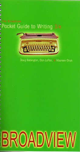 The Broadview Pocket Guide To Writing Third Edition 3rd Edition Doug Babington