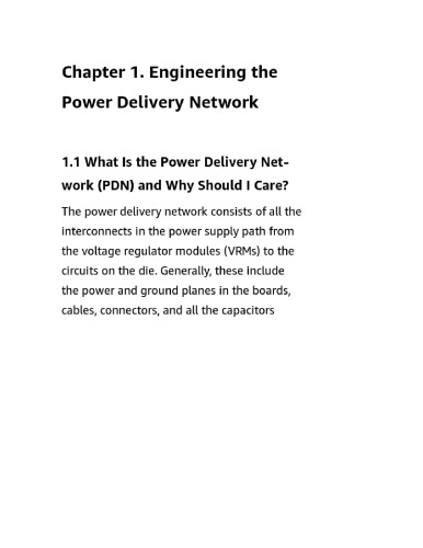 Principles Of Power Integrity For Pdn Design Chapter 1 1st Edition Larry D Smith