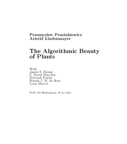 The Algorithmic Beauty Of Plants Przemyslaw Prusinkiewicz Aristid Lindenmayer