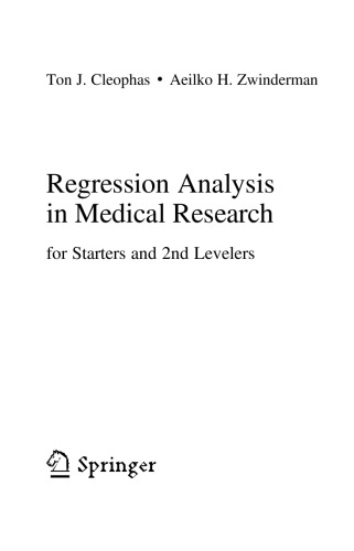 Regression Analysis In Medical Research For Starters And 2nd Levelers Ton J Cleophas