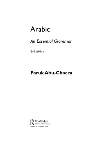 Arabic An Essential Grammar 2nd Faruk Abuchacra