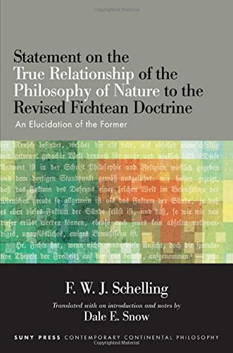 Statement On The True Relationship Of The Philosophy Of Nature To The Revised Fichtean Doctrine An Elucidation Of The Former F W J Von Schelling