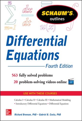 Schaums Outline Of Differential Equations 4th Edition Schaums Outlines 4th Edition Richard Bronson