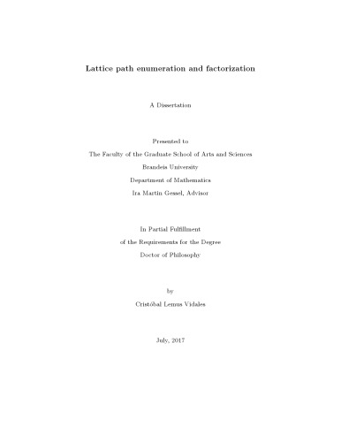 Lattice Path Enumeration And Factorization Thesis Cristbal Lemus Vidales