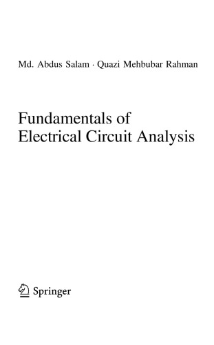 Fundamentals Of Electrical Circuit Analysis Md Abdus Salam Quazi Mehbubar Rahman