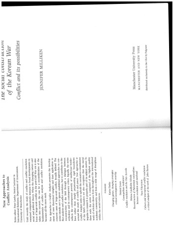 The Social Construction Of The Korean War Conflict And Its Possibilities Jennifer Milliken