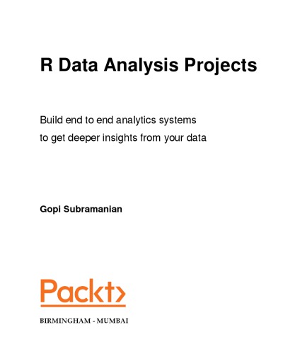R Data Analysis Projects Gopi Subramanian