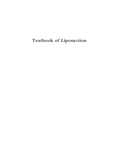 Textbook Of Liposuction Hanke C William