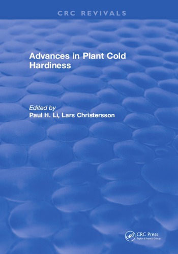 Advances In Plant Cold Hardiness Christersson Lars Li Paul H