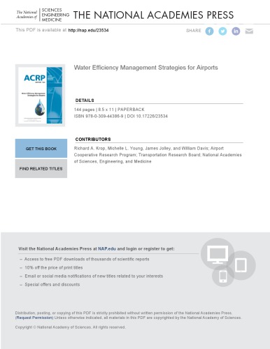 Water Efficiency Management Strategies For Airports Davis William Jolley