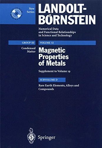 Magnetic Properties Of Metals Subvolume D Rare Earth Elements Alloys And Compounds 2004th Edition Hpj Wijn
