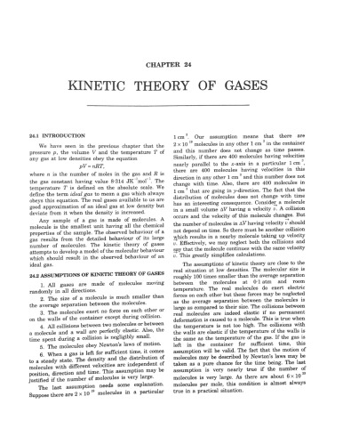 Hcv Chapter 24 Kinetic Theory Of Gases Concepts Of Physics H C Verma Iit Jee Part 2 Various Engineering Entrance Exams Hcv H C Verma Harishchandra Verma
