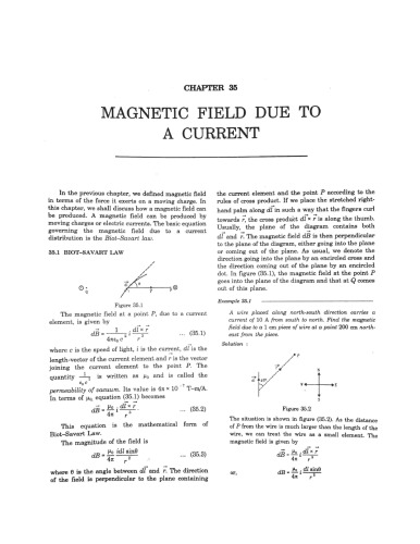Hcv Chapter 35 Magnetic Field Due To A Current Concepts Of Physics H C Verma Iit Jee Part 2 Various Engineering Entrance Exams Hcv H C Verma Harishchandra Verma