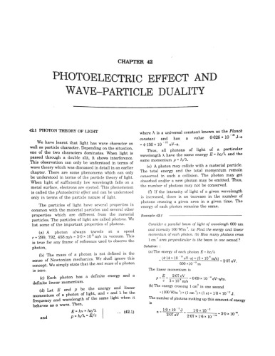 Hcv Chapter 42 Photoelectric Effect And Wave Particle Duality Concepts Of Physics H C Verma Iit Jee Part 2 Various Engineering Entrance Exams Hcv H C Verma Harishchandra Verma