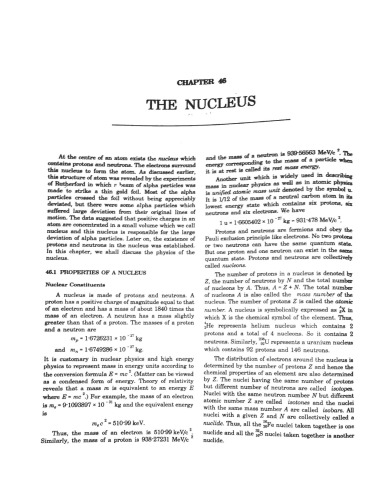 Hcv Chapter 46 The Nucleus Concepts Of Physics H C Verma Iit Jee Part 2 Various Engineering Entrance Exams Hcv H C Verma Harishchandra Verma