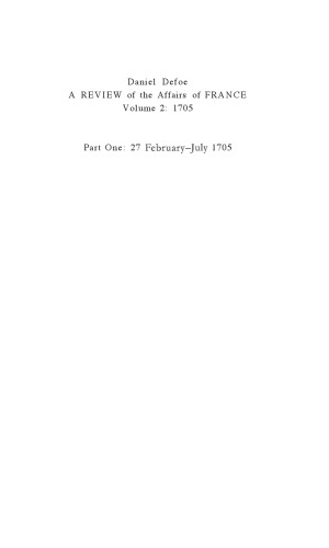 A Review Of The Affairs Of France 1705 Defoe Daniel Mcveagh