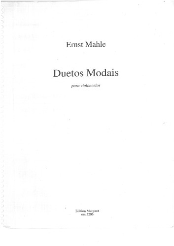 Cello Brazilian Duos Duetos Modais Para Violoncelos Ernst Mahle