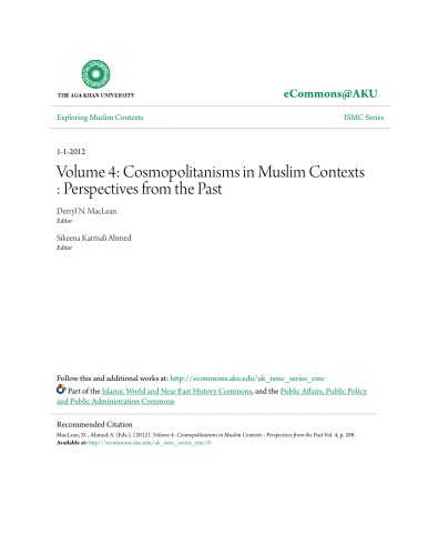 Cosmopolitanisms In Muslim Contexts Perspectives From The Past Derryl N Maclean