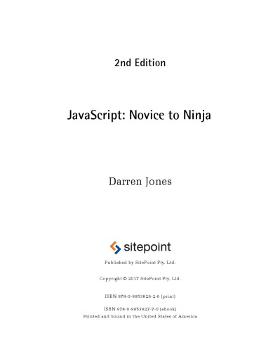 Javascript Novice To Ninja 2nd Darren Jones
