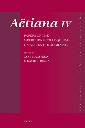 Atiana Iv Papers Of The Melbourne Colloquium On Ancient Doxography Lam Jaap Mansfeld
