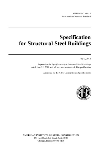 Specification For Structural Steel Buildings Coll