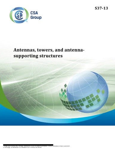 Csa S3713 Antennas Towers And Antennasupporting Structures Coll