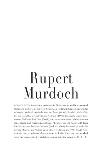 Rupert Murdoch A Reassessment Rodney Tiffen