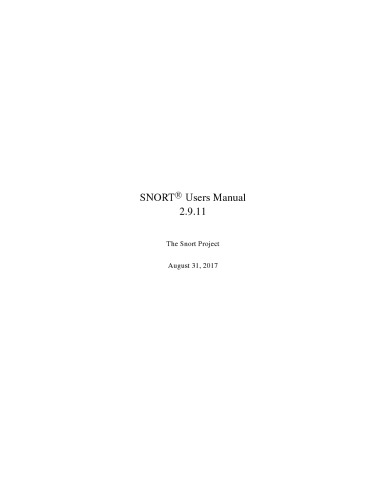 Snort Users Manual 2911 The Snort Project