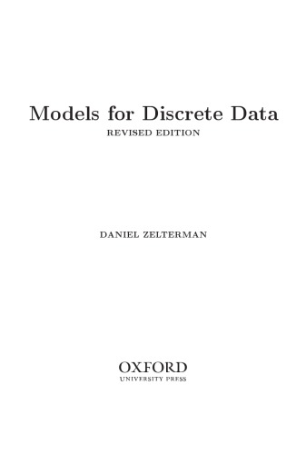 Models For Discrete Data Revised Daniel Zelterman