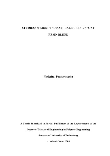 Studies Of Modified Natural Rubberepoxy Resin Blend Natkrita Prasoetsopha