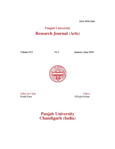 Panjab University Research Journal Arts Ronki Ram M Rajivlochan Editors