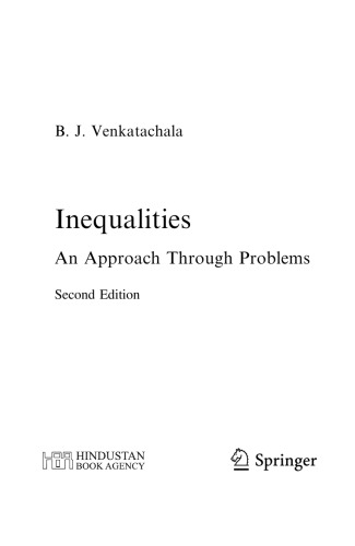Inequalities An Approach Through Problems 2nd B J Venkatachala