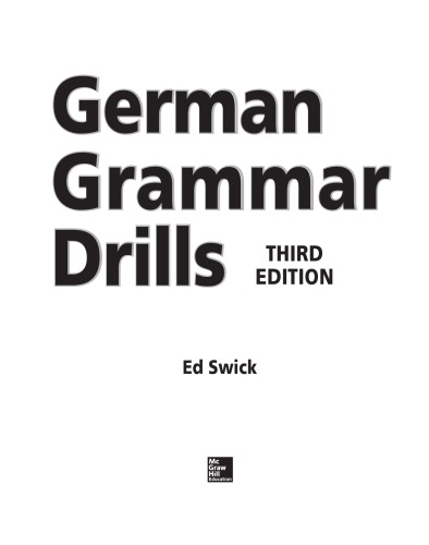German Grammar Drills Ed Swick