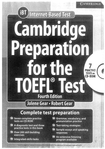 Cambridge Preparation For The Toefl Test Forth Edition 4th Jolene Gear