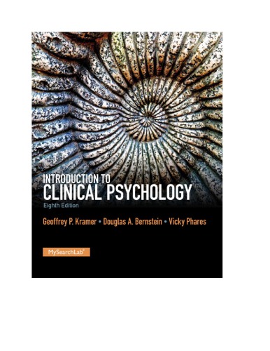 Introduction To Clinical Psychology 8th Geoffrey P Kramer Douglas A Bernstein