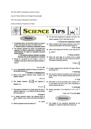 Csv Nov 2007 Competition Science Vision Collection