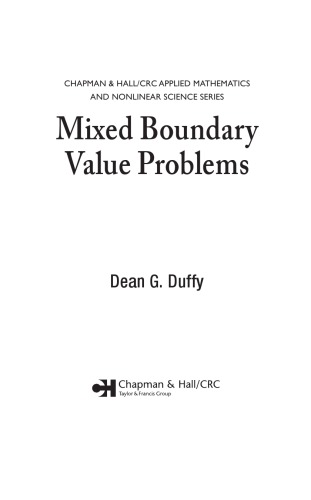 Mixed Boundary Value Problems Dean G Duffy