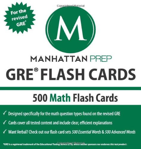 500 Gre Math Flash Cards Revised Manhattan Prep