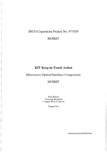 Conference Proceedings Of Moikit2001 Coll